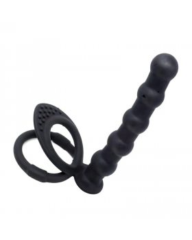 Двойное эрекционное кольцо с анальным фаллоимитатором 30088