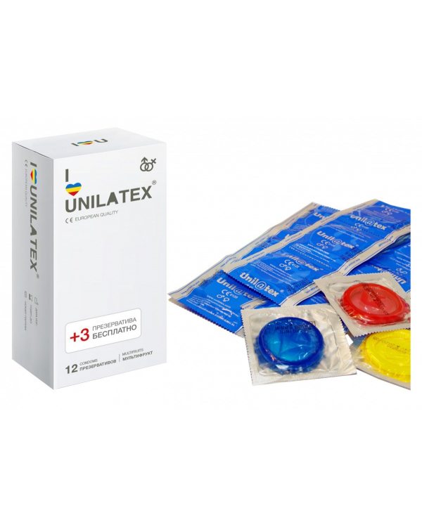Презервативы Unilatex №15  цветные, аромат, цена за 1 шт
