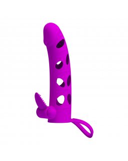 Силиконовая насадка Pretty Love с клиторальным стимулятором BI-026215-1-foto3