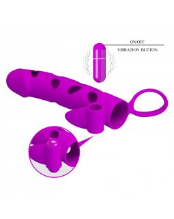 Силиконовая насадка Pretty Love с клиторальным стимулятором BI-026215-1-foto5