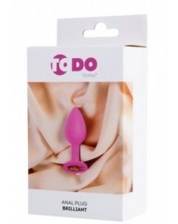 Анальная втулка ToDo by Toyfa Brilliant, силикон, розовая, 8 см, Ø 3 см, 50 г 357035