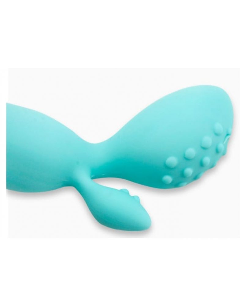 Вибромассажер Бирюзовый со стимулятором клитора -10038-foto3
