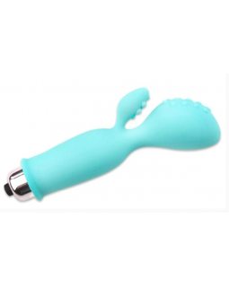 Вибромассажер Бирюзовый со стимулятором клитора -10038-foto4