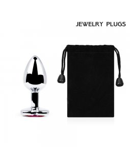 ВТУЛКА АНАЛЬНАЯ СЕРЕБРЯНАЯ, L 70 мм D 28 мм, вес 50г, цвет кристалла розовый арт. SCH-02-foto2