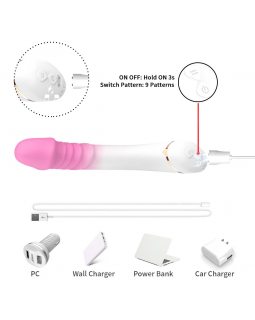 ВИБРОМАССАЖЁР L 205 мм D 35 мм, 9 режимов вибрации арт. USK-V23-foto6