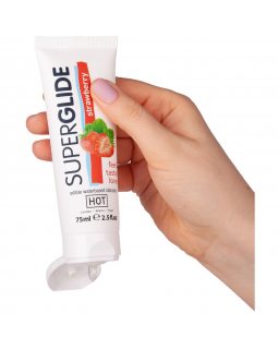 Съедобная смазка на водной основе Superglide для орального секса со вкусом клубники 75 мл. 44119-foto3