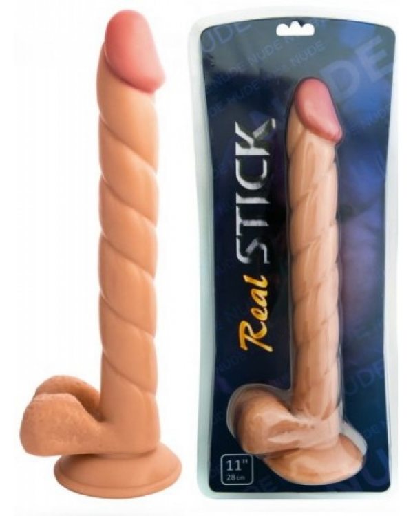 Реал стичный фаллоиметатор  RealStick Nude PVC телесный 31.5 см -582014