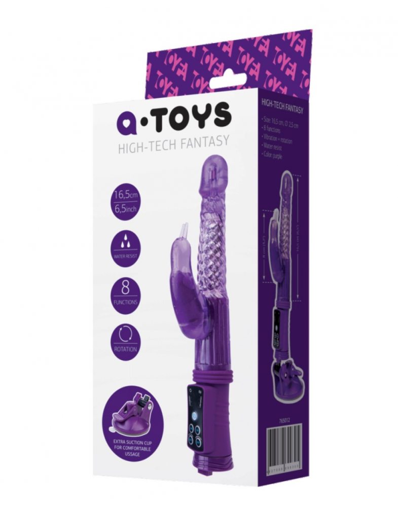 Вибратор с клиторальным стимулятором TOYFA A-Toys High-Tech fantasy, TPR, фиолетовый, 24 см 765012-foto3