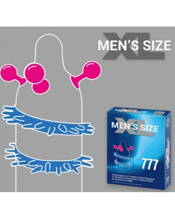 НАСАДКА СТИМУЛИРУЮЩАЯ с эластичными усиками и шариками XL MEN`S SIZE 777