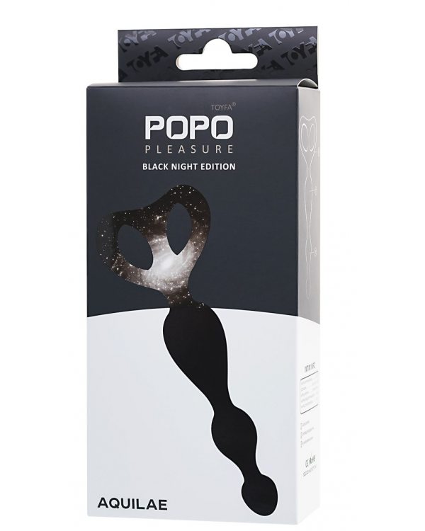 Анальная втулка POPO Pleasure by TOYFA Aquilae, водонепрониц, силикон, черная, 18 см, Ø 3 см 731426