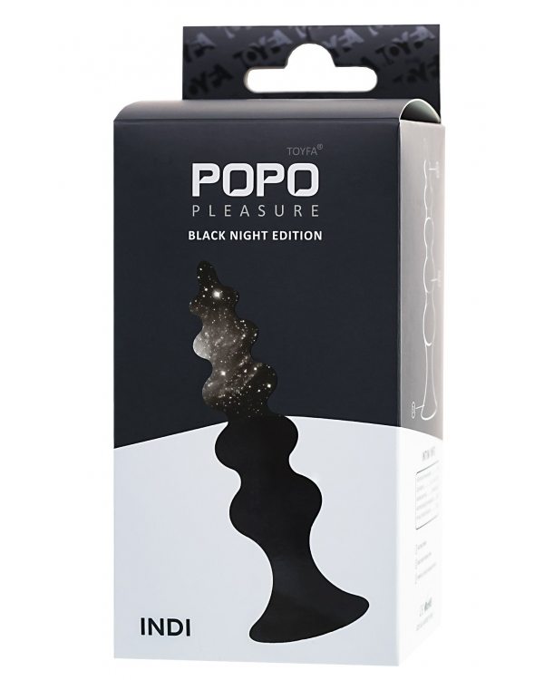 Анальная втулка POPO Pleasure by TOYFA Indi, водонепрониц, силикон, черная, 11,5 см, Ø 2,9 см731425