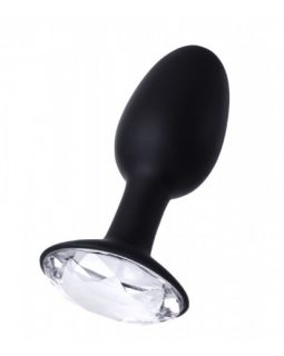 Анальная втулка Seven Creations с кристаллом силикон +ABS пластик черная 10.7 см-F0142B10PGAL-foto2