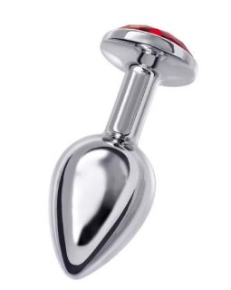 Анальная втулка Metal by TOYFA.металл серебряная с черным кристаллом 10 см * 4 см 360 г-712009-foto2