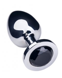 Анальная втулка Metal by TOYFA.металл серебряная с черным кристаллом 10 см * 4 см 360 г-712009-foto5