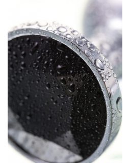 Анальная втулка Metal by TOYFA.металл серебряная с черным кристаллом 7.5 ,  Ø3 см 145 г-712003-foto4