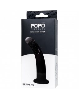 Анальный фаллоимитатор POPO Pleasure by TOYFA Serpens с изгибом S, силикон, черный, 13 см- 731439