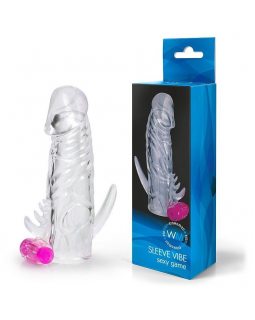 Насадка закрытая с вибрацией CRYSTAL SLEEVE VIBE, L 130 мм D 21 мм арт. EE-10033