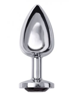 Анальная втулка Metal by TOYFA.металл серебряная с черным кристаллом 10 см * 4 см 360 г-712009-foto6