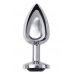 Анальная втулка Metal by TOYFA.металл серебряная с черным кристаллом 10 см * 4 см 360 г-712009