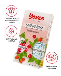 Набор гелей-смазок Yovee для любви (721007+721011), вкусовые (клубника/дыня+ваниль.сливки), 2х100 мл