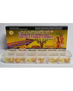 Пилюля из женьшеня, пантов и оленьего пениса 12пар/уп (цена за 1 пару)