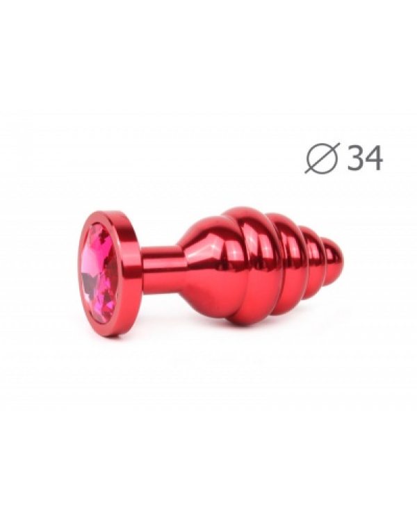 Втулка анальная RED PLUG MEDIUM (красная), L 80 мм D 34 мм, вес 90г, цвет кристалла рубиновый