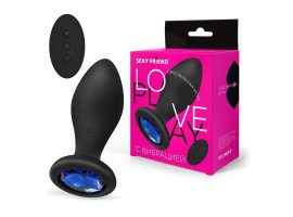 ВТУЛКА С ВИБРАЦИЕЙ силикон чёрный, синий, L 90 мм D 35 мм SF-70504-13 