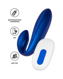Вибратор для пар L`Eroina APP LANGOU синий, 16,5 см 565002 -foto2