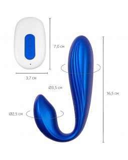 Вибратор для пар L`Eroina APP LANGOU синий, 16,5 см 565002 -foto6