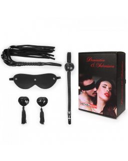 НАБОР (маска, кляп, пэстисы, плётка) чёрный NTB-80610