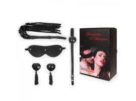 НАБОР (маска, кляп, пэстисы, плётка) чёрный NTB-80610