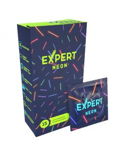 ПРЕЗЕРВАТИВЫ EXPERT NEON № 15 (СВЕТЯЩИЕСЯ) NEW, 15 штук   
