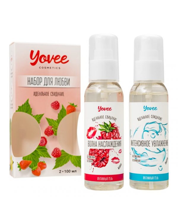 Набор гелей-смазок Yovee для любви (721001+721051), вкусовой (малина) + увл (гиалурон), 2х100мл