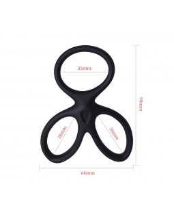 Эрекционное кольцо с ушками для подхвата мошонки-foto7