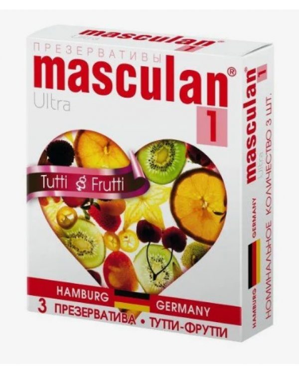 ПРЕЗЕРВАТИВЫ MASCULAN 1 ULTRA № 3 (НЕЖНЫЕ С АРОМАТОМ ТУТТИ-ФРУТТИ) цена за уп, 3104
