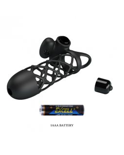 Силиконовая ажурная вибронасадка с стимулятором клитора BI-026236-foto3