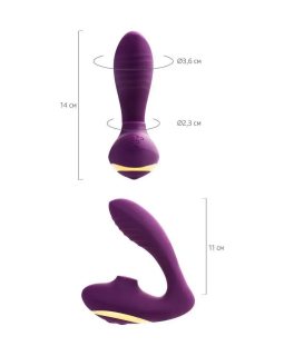 МАССАЖЕР С ДВОЙНОЙ СТИМУЛЯЦИЕЙ L'EROINA BY TOYFA MAVE, СИЛИКОН, ФИОЛЕТОВЫЙ, 14 СМ 561027-foto3