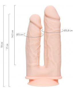 Фаллоимитатор для двойного проникновения RealStick Silicone Armie H, сайлекспан, 19 см 9420014-foto2