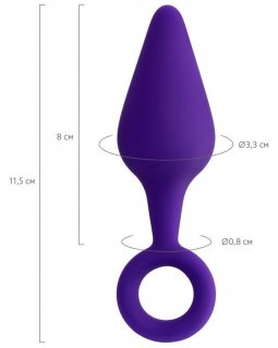 Анальная втулка Штучки-дрючки, водонепроницаемая, силикон, фиолетовая, 11,5 см, Ø 3,3 см 690025-foto4