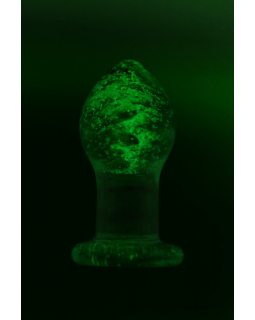 Анальная втулка Sexus Glass светящаяся в темноте, стекло, прозрачная, 9 см 912308-foto2