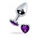 Анальная втулка MetalbyTOYFA, металл, серебр, с фиолет.кристаллом, 8 см, Ø3,4 см, 85 г717014-4
