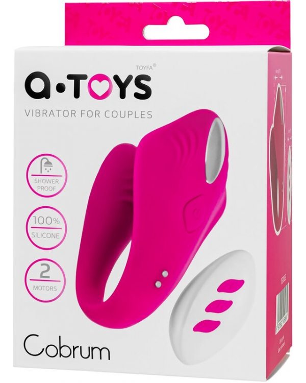 Вибратор для пар A-TOYS Cobrum, силикон, розовый, 9,6 см 767002