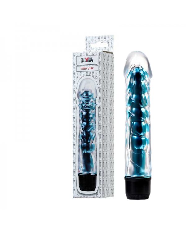 Вибратор TOYFA Trio Vibe, TPE, голубой, 15,5 см 885110-14