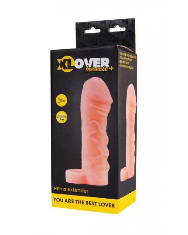 Насадка ToyFa XLover Increase+ для увеличения размера, с кольцом, TPR, телесный, 15 см 748001