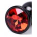 Анальная втулка, Metal by TOYFA, металл, черная, с красным кристаллом,7,2 см, Ø2,8 см, 50 г717007-59