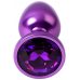 Анальная втулка, Metal by TOYFA,фиолетовая, с фиолетовым кристаллом,7,2 см, Ø2,8 см, 50 г717007-44