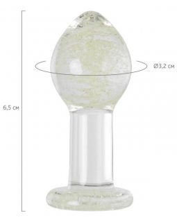 Анальная втулка Sexus Glass светящаяся в темноте, стекло, прозрачная, 6,5 см 912307-foto6