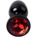 Анальная втулка MetalbyTOYFA, металл, черная, с красн.кристаллом, 8,2 см, Ø3,4 см, 85 г717008-59