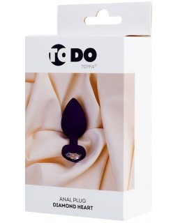 Анальная втулка ToDo by Toyfa Diamond Heart, силикон, фиолетовая, 8 см, Ø 3 см 357026