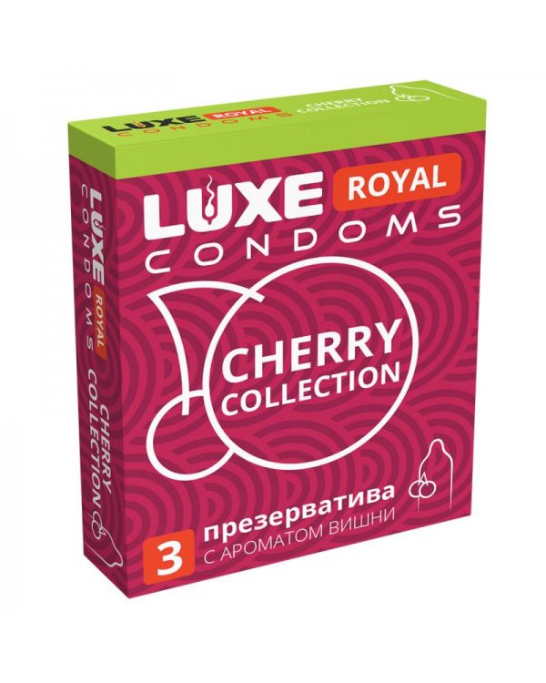 Презервативы Luxe Royal Cherry collection гладкие с ароматом вишни (3 шт) цена за уп, 08772